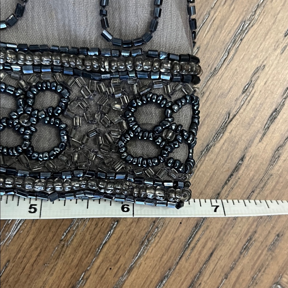 Cote‎ d’Azur Grey Floral Beaded Blouse - Picture 6 of 12